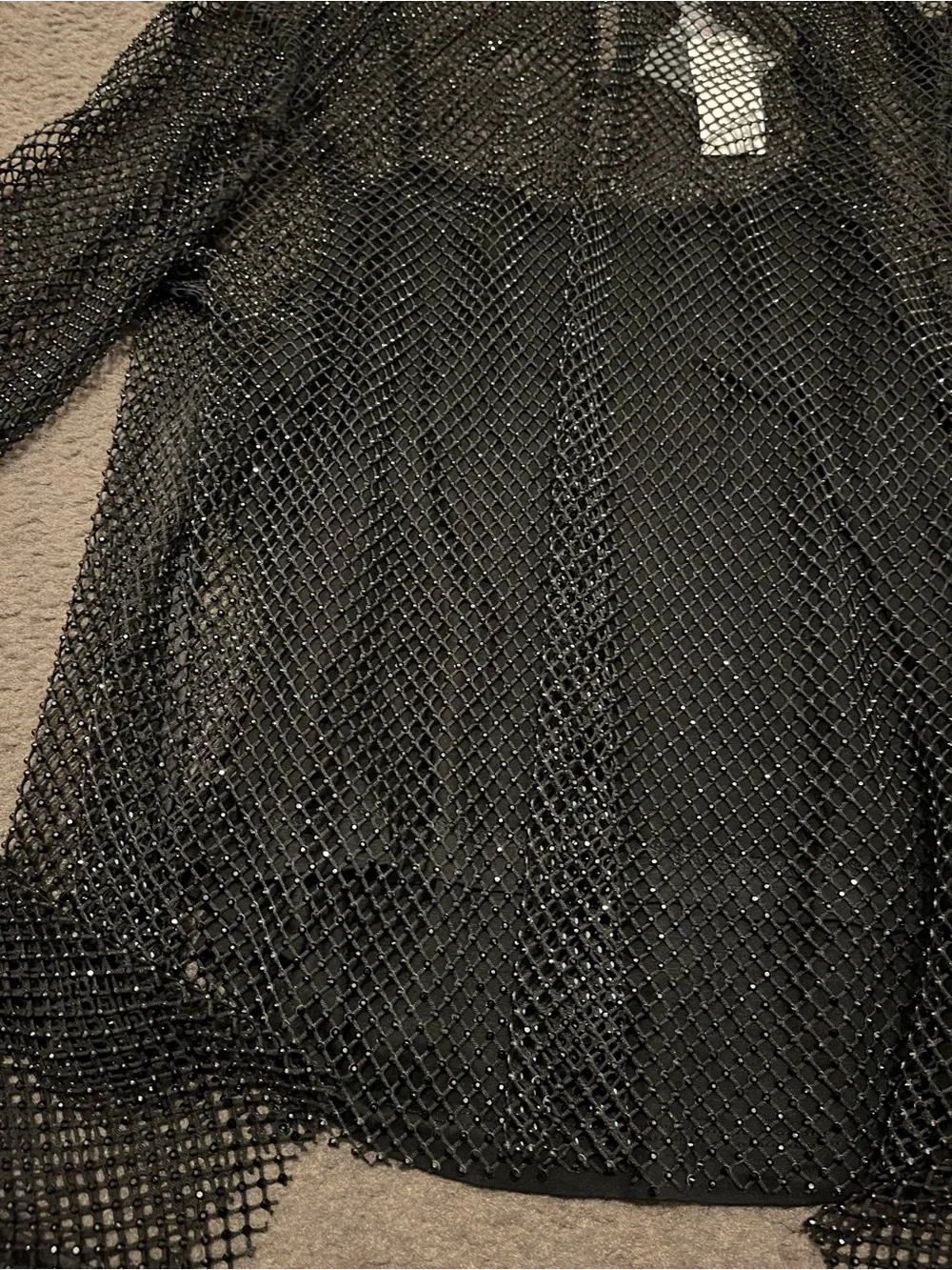 Anthropologie Mesh Long Sleeve Rhinestone Top NWT NEW